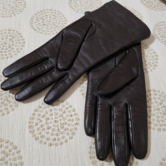 Fownes Brothers Accessories - RICH BROWN LEATHER GLOVES with CASHMERE LINING by FOWNES BROTHERS SIZE S